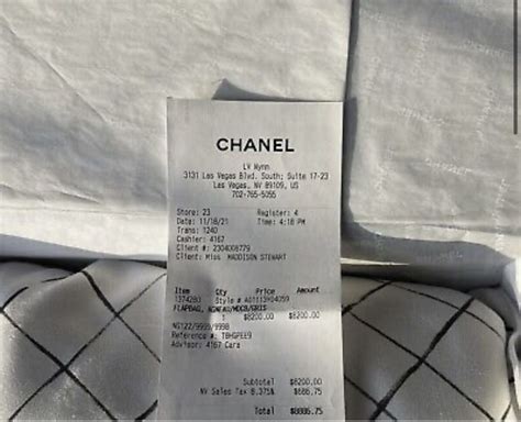 chanel receipt buy